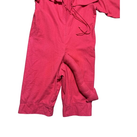 Handmade Youth Halloween Red Devil Costume Romper With Tail & Ruffled Collar M/L - Picture 3 of 7